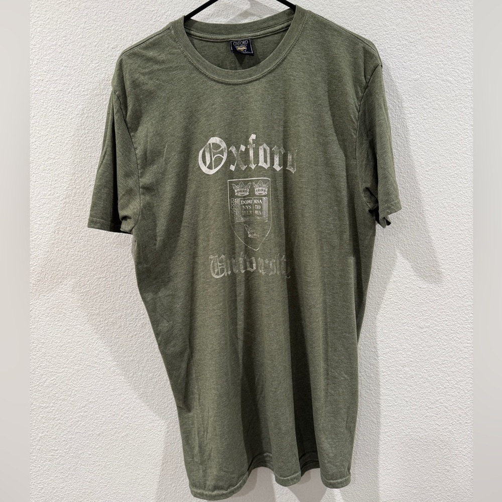 Oxford University Green Cotton Blend Men’s Short Sleeve Crewneck T-Shirt Size XL